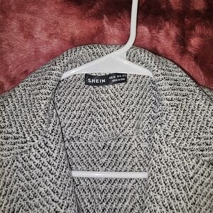 SHEIN Black and White Knit Cardigan